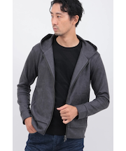 フェイクスエードプリントパーカー