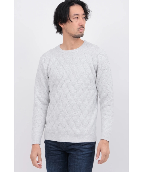 ハイストリート（HIGH STREET）/HIGH STREET∴イントレメランジモールコンビクルーネックKN HIGH STREET∴イントレメランジモールコンビクルーネックKN｜ハイ