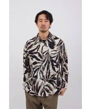 HIGH STREET∴ＳＰＲＩＮＴＥＸ リゾートリーフプリントシャツ