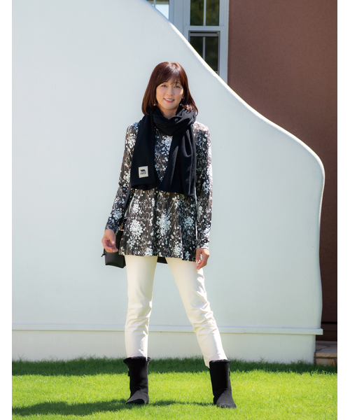 m＿mefu 長袖 チュニック 抽象プリント　センソユニコ　M-L m＿mefu 長袖 チュニック 抽象プリント センソユニコ M-L