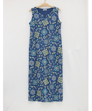 スリット入ノースリーブロングワンピース