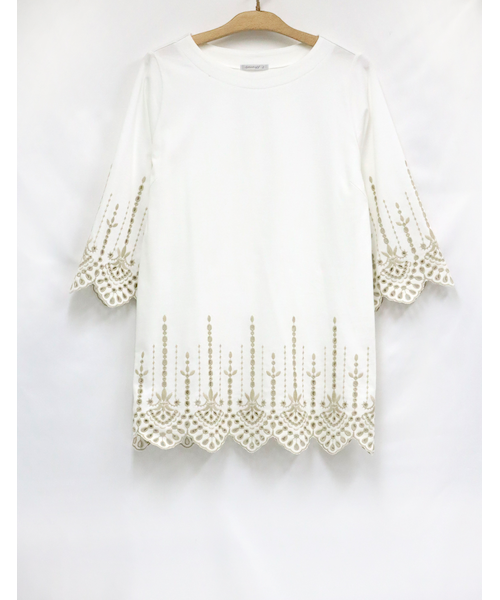 刺しゅう7分袖チュニック｜スポーティフの通販｜&mall（アンドモール