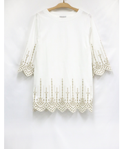 刺しゅう7分袖チュニック