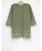 刺しゅう7分袖チュニック