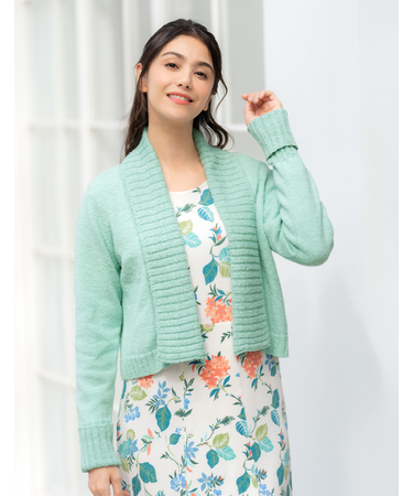 長袖ショートニットカーディガン