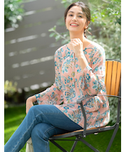 8分袖チュニックブラウス