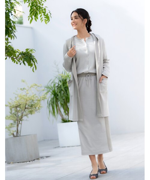 長袖フード付ロングカーディガン｜スポーティフの通販｜&mall（アンド