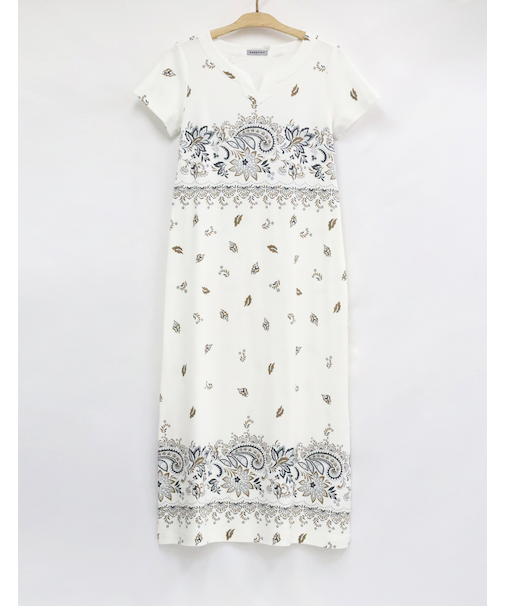 半袖ロングワンピース