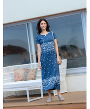 半袖ロングワンピース