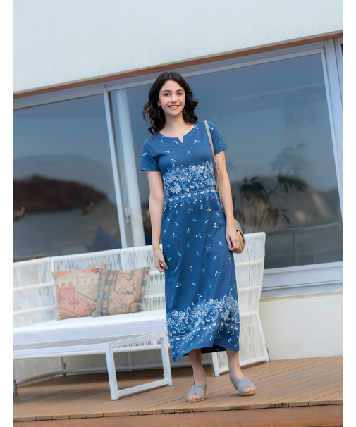 半袖ロングワンピース