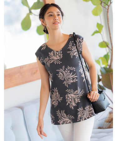 スリット入フレンチスリーブチュニック