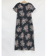 スリット入半袖ロングワンピース