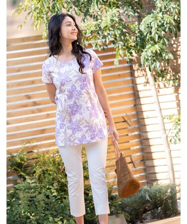 スリット入半袖チュニック