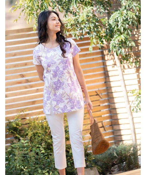 スリット入半袖チュニック