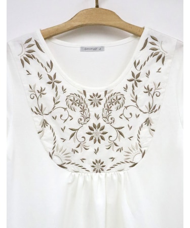 刺しゅう半袖チュニック