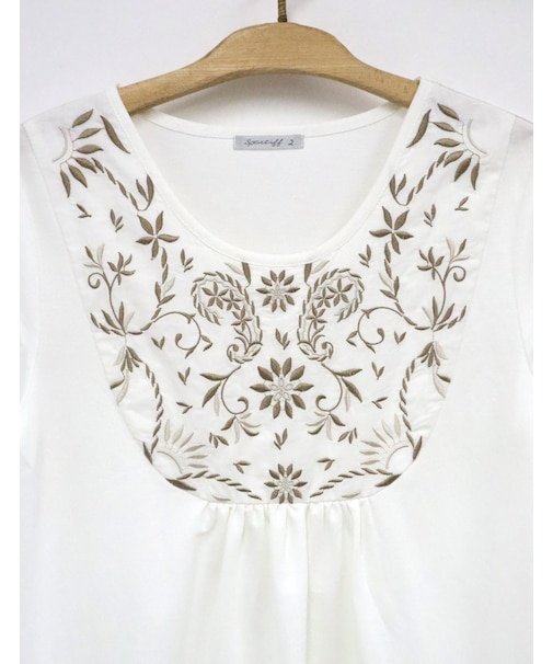 刺しゅう半袖チュニック