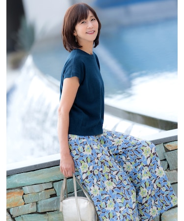 フレンチスリーブニットプルオーバー