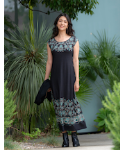 フレンチスリーブロングワンピース