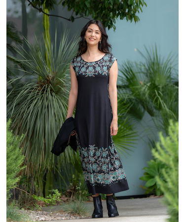 フレンチスリーブロングワンピース