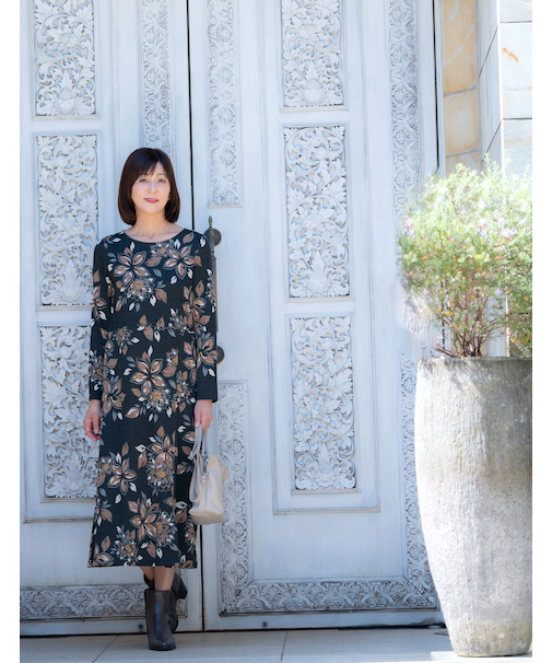 8分袖ワンピース