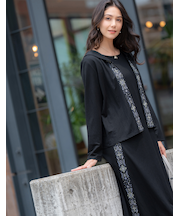 刺しゅう7分袖ワンピース