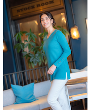 長袖ニットチュニック