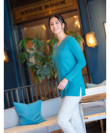 長袖ニットチュニック