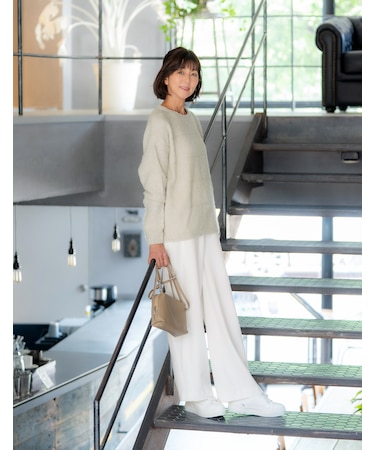 長袖ニットプルオーバー