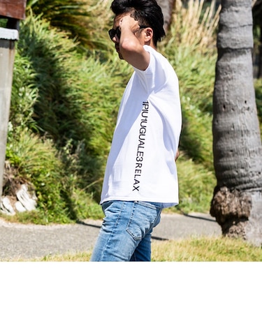1PIU1UGUALE3 RELAX(ウノピゥウノウグァーレトレ)  サイドロゴプリントTシャツ