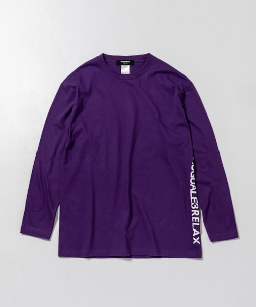 1PIU1UGUALE3 RELAX(ウノピゥウノウグァーレトレ リラックス)サイドロゴプリント長袖Tシャツ