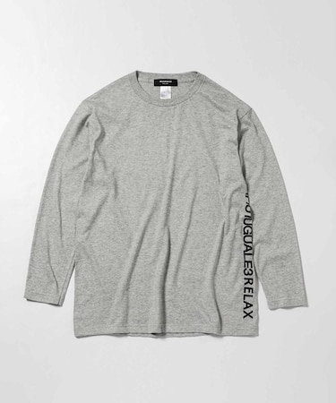1PIU1UGUALE3 RELAX(ウノピゥウノウグァーレトレ リラックス)サイドロゴプリント長袖Tシャツ