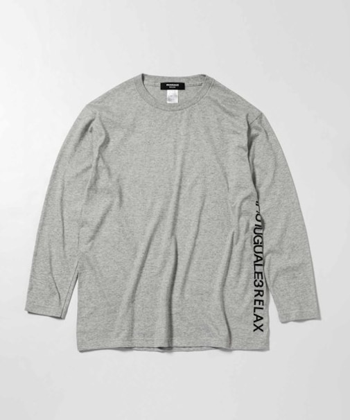 1PIU1UGUALE3 RELAX(ウノピゥウノウグァーレトレ リラックス)サイドロゴプリント長袖Tシャツ