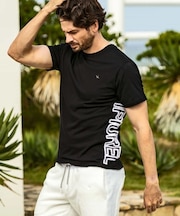 1PIU1UGUALE3 RELAX(ウノピゥウノウグァーレトレ リラックス)サガラ刺繍サイドロゴ半袖Tシャツ