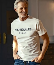 1PIU1UGUALE3 RELAX(ウノピゥウノウグァーレトレ リラックス)フロントロゴ刺繍半袖Tシャツ