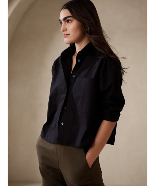 BECOME TREE クロップドシャツ(黒) TAKUYA∞さん着用become treeクロップドシャツ