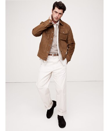 スエードレザー トラッカージャケット