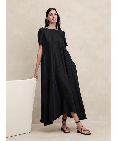 Aurelia リネンブレンド マキシドレス