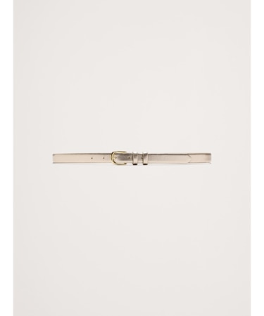 スリム メタリックレザーベルト