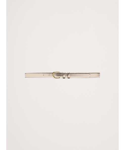 スリム メタリックレザーベルト