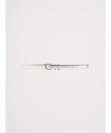 スリム メタリックレザーベルト