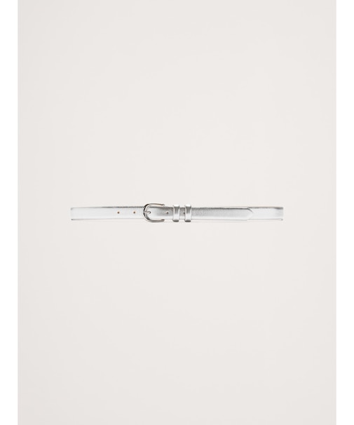 スリム メタリックレザーベルト