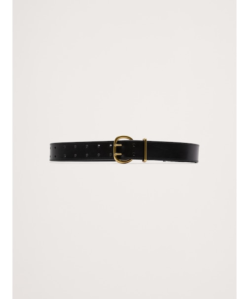 レザー ダブルパンチ ウエストベルト