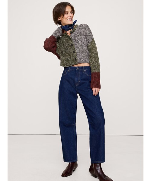 オーバーサイズ コットン クロップドカーディガン｜バナナ・リ