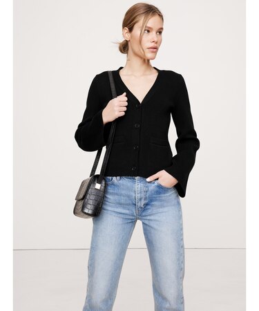 コットンシルク フレアスリーブ カーディガン