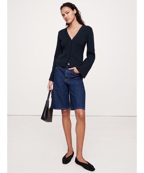 コットンシルク フレアスリーブ カーディガン