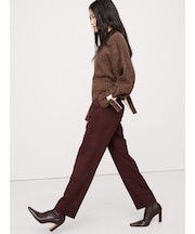 ハイライズ スリム イタリアンウール アンクルパンツ