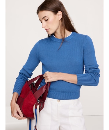 コットンシルク クルーネックセーター