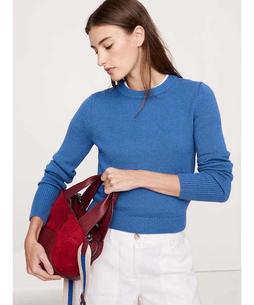 コットンシルク クルーネックセーター