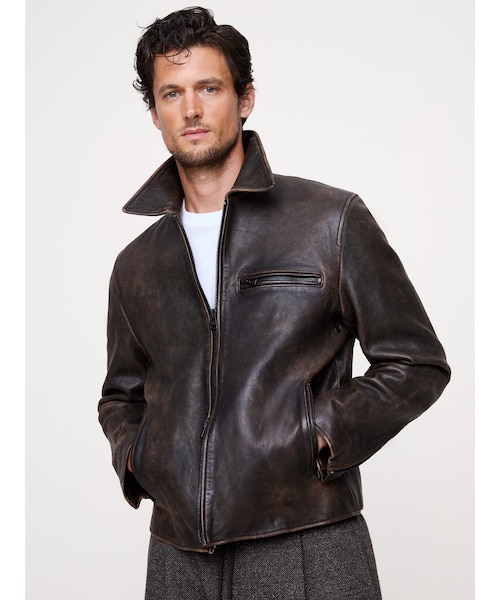 BANANA REPUBLIC バナナリパブリック レザー レーシングジャケット レザー レーシングジャケット｜バナナ・リパブリックの通販｜&mall