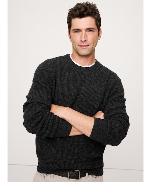 ◆イタリアン メリノ カシミヤ ワッフルニット セーター